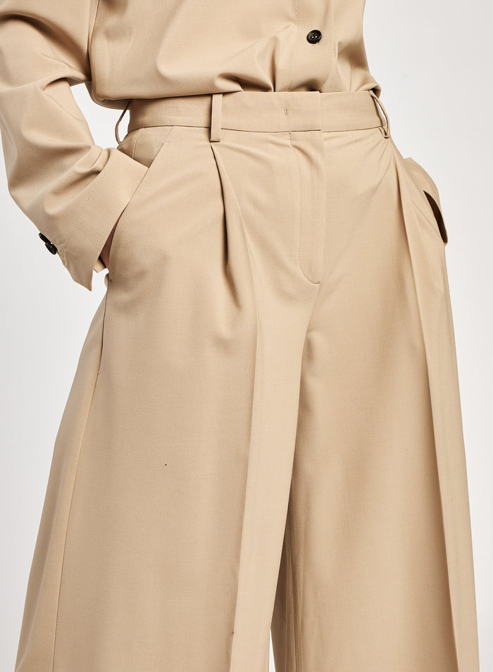 STRETCH WOOL PANTS