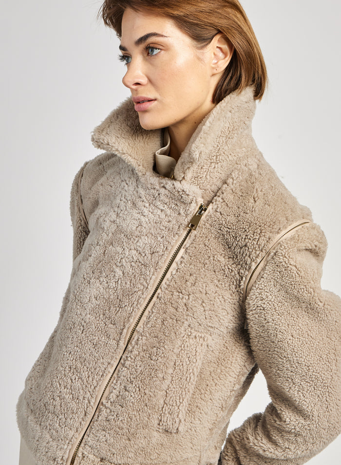 SHEARLING BIKER