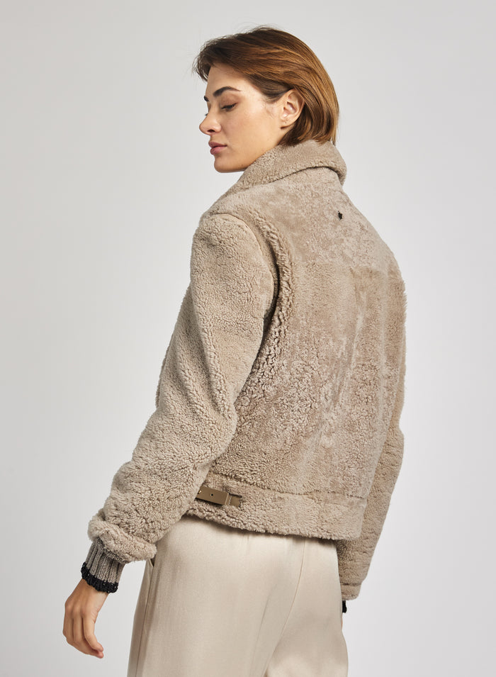 SHEARLING BIKER