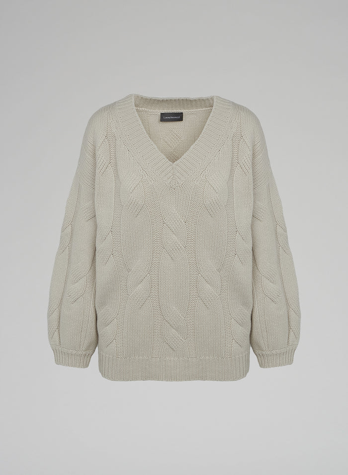 WOOL, CASHMERE AND SILK SWEATER