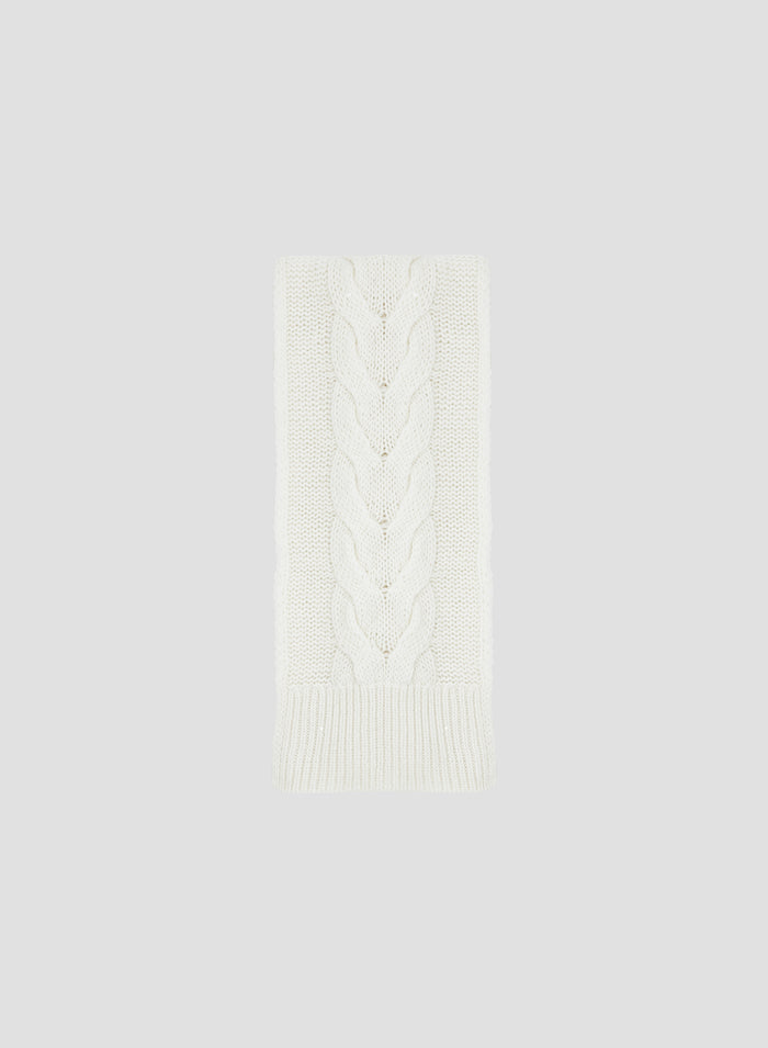 SCIARPA IN LANA, CASHMERE E SETA CON TRECCIA ICONICA SCOLPITA