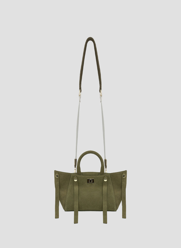 BORSA MEDIA A TRACOLLA IN CAMOSCIO