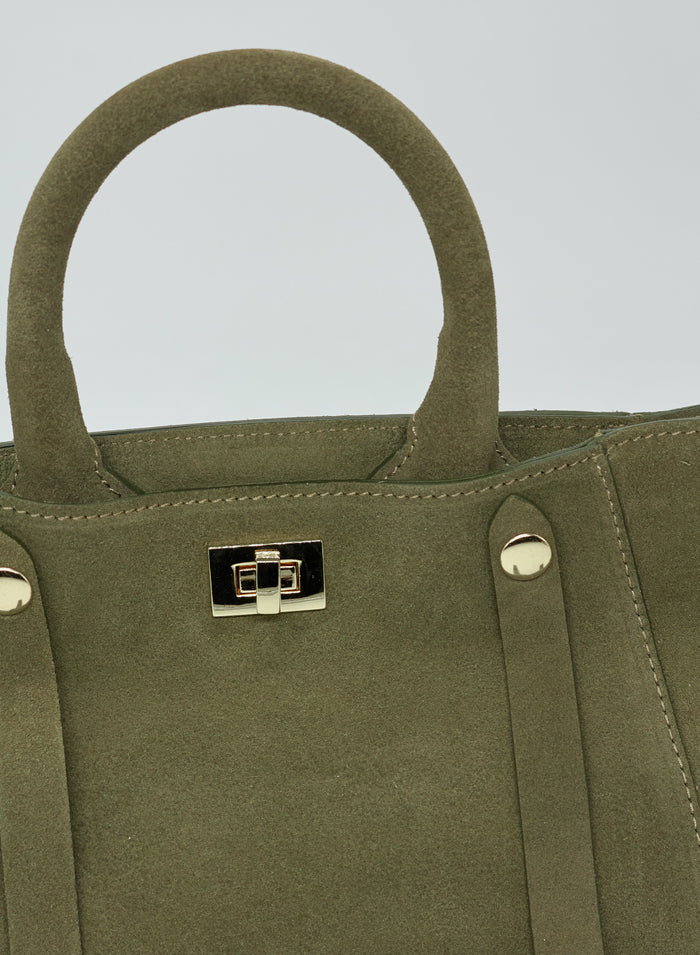 BORSA MEDIA A TRACOLLA IN CAMOSCIO