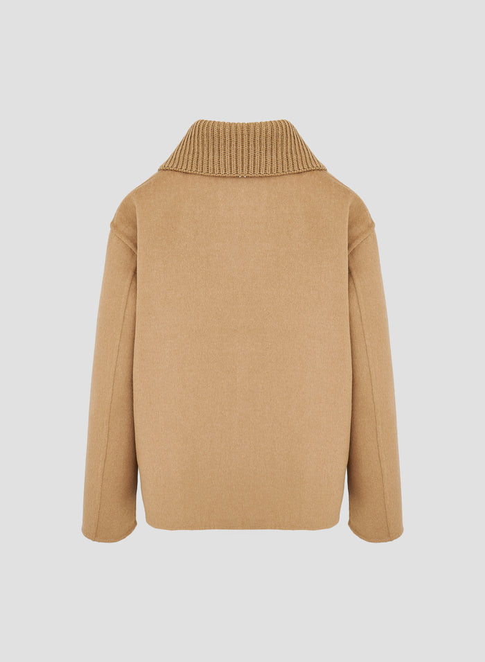 CAPPOTTO CORTO IN DOUBLE DI LANA E ANGORA