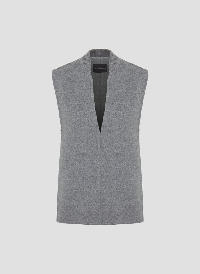 GILET IN DOUBLE DI LANA E ANGORA