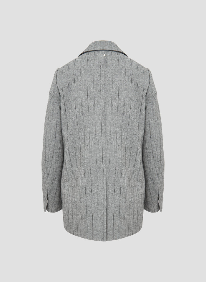 GIACCA IN MISTO LANA CON GESSATURA LUREX