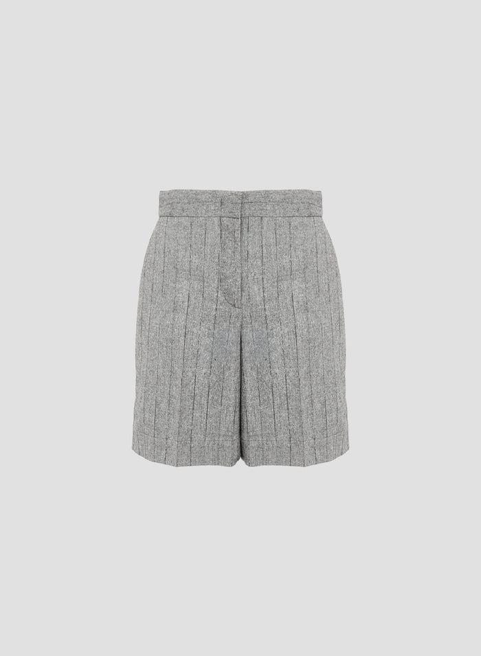 BERMUDA IN MISTO LANA CON GESSATURA LUREX