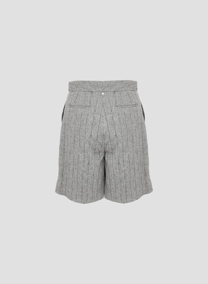 BERMUDA IN MISTO LANA CON GESSATURA LUREX