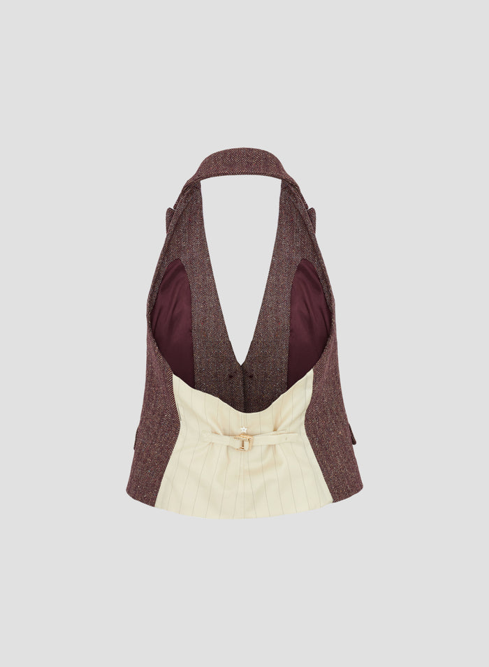 GILET IN RESCA DI LANA E SETA