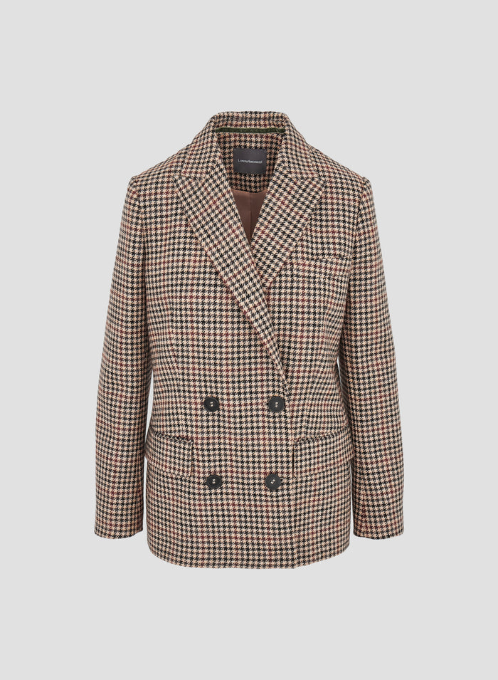 GIACCA IN PIED-DE-POULE DI LANA E CASHMERE