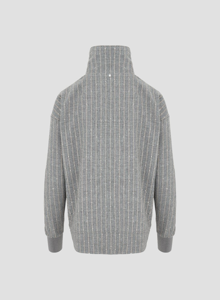 BOMBER IN LANA E COTONE GESSATO