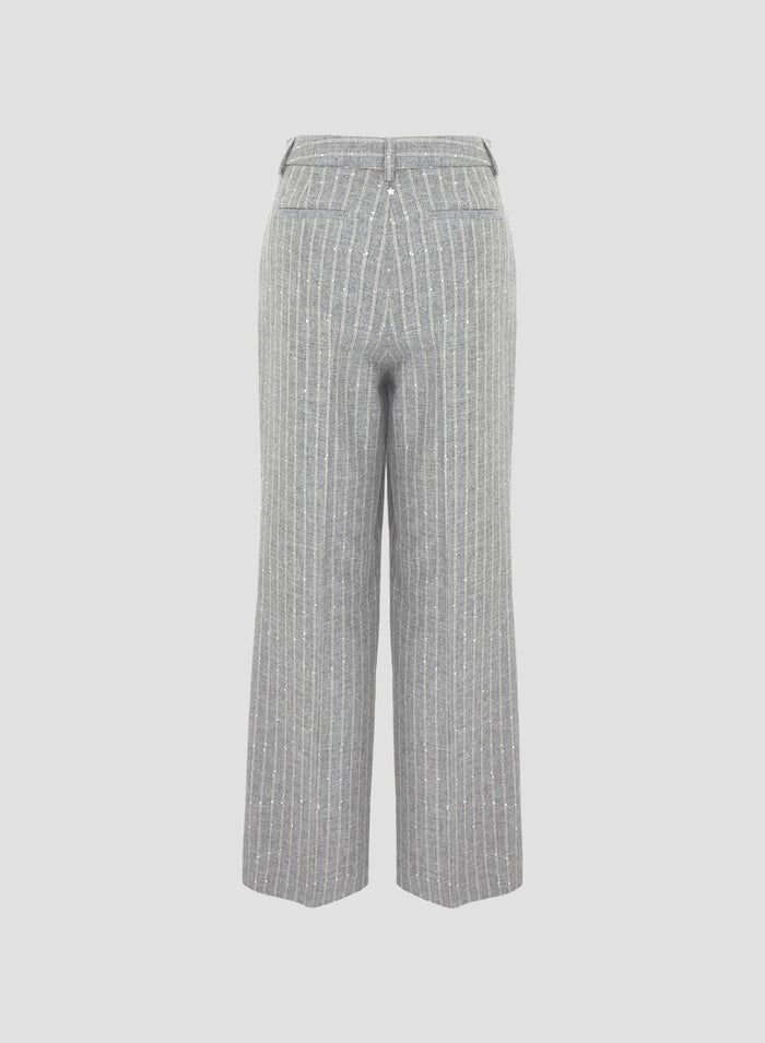 PANTALONI A GAMBA DRITTA IN LANA E COTONE