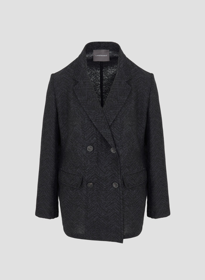 GIACCA IN LANA E SETA JACQUARD