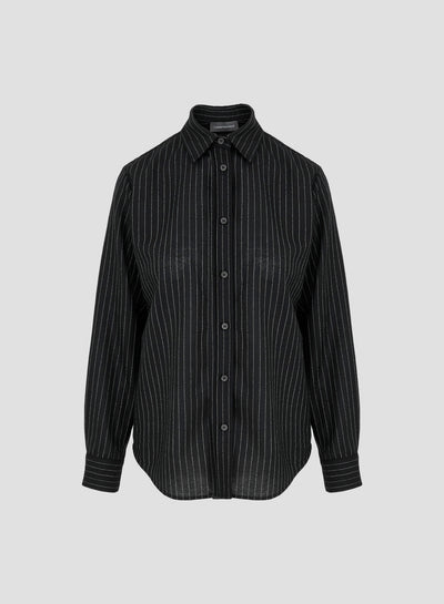 PINSTRIPE LIGHTWEIGHT WOOL SHIRT