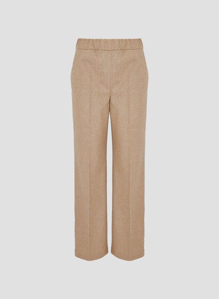 STRETCH FLANNEL STRAIGHT-LEG PANTS