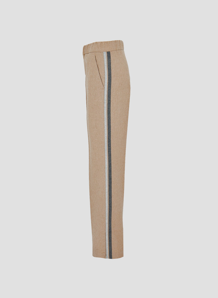 STRETCH FLANNEL STRAIGHT-LEG PANTS