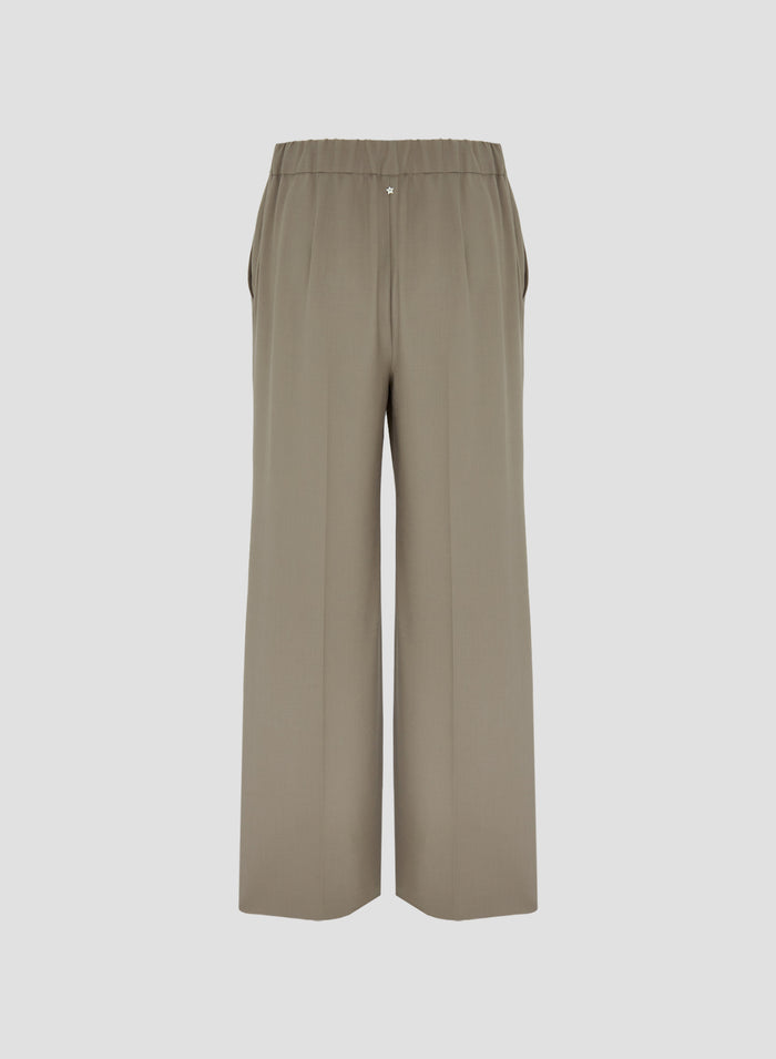 TECHNICAL WOOL CANVAS STRAIGHT-LEG PANTS