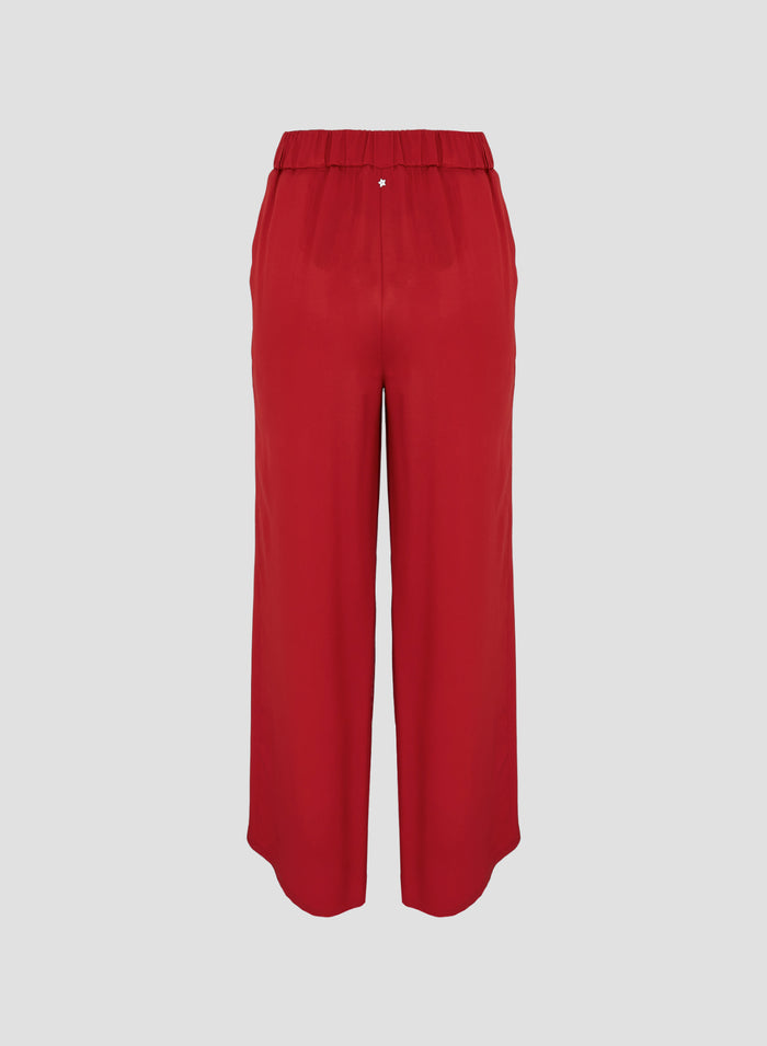 PANTALONE PALAZZO IN TWILL DI SETA