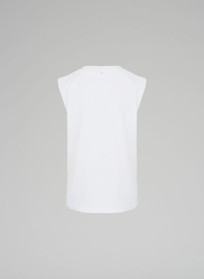 LINEN AND STRETCH VISCOSE TOP