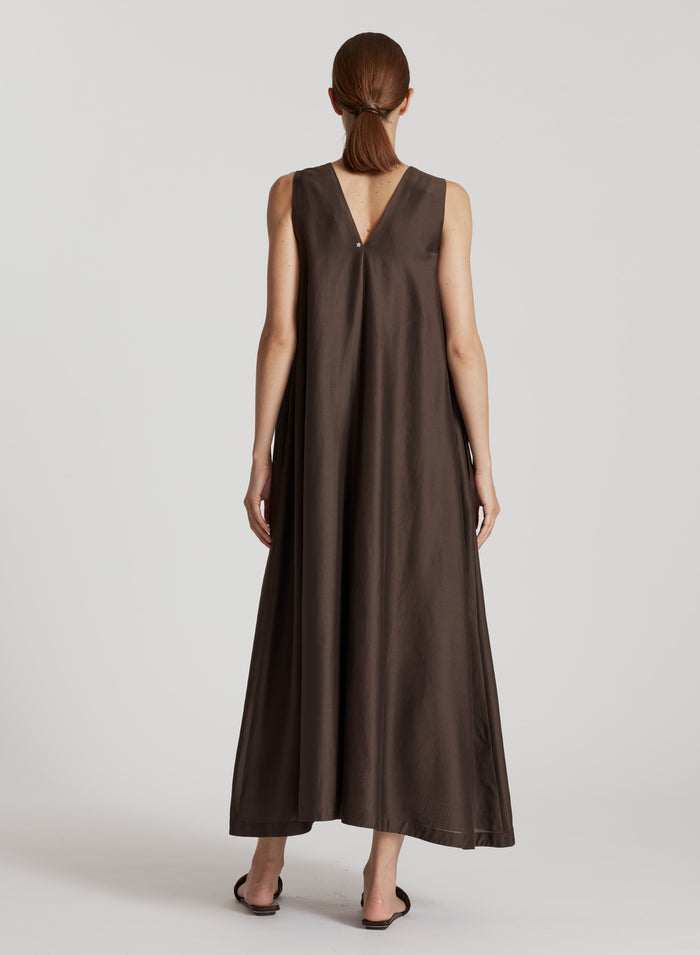 COTTON AND SILK MAXI DRESS