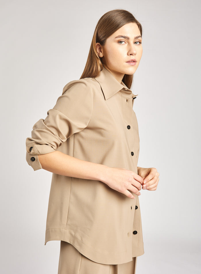 STRETCH WOOL SHIRT