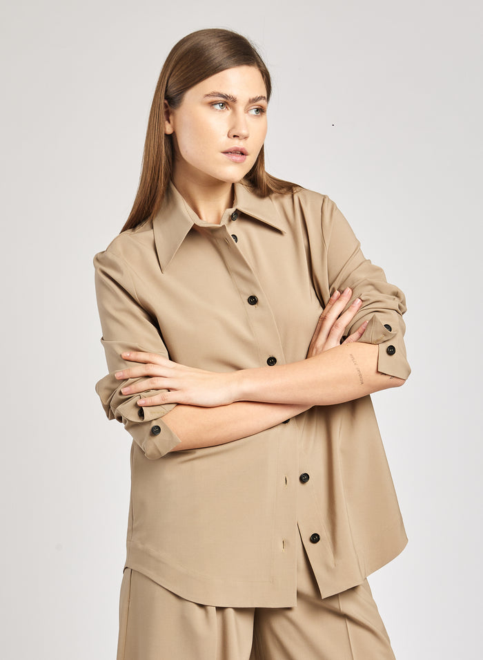 STRETCH WOOL SHIRT