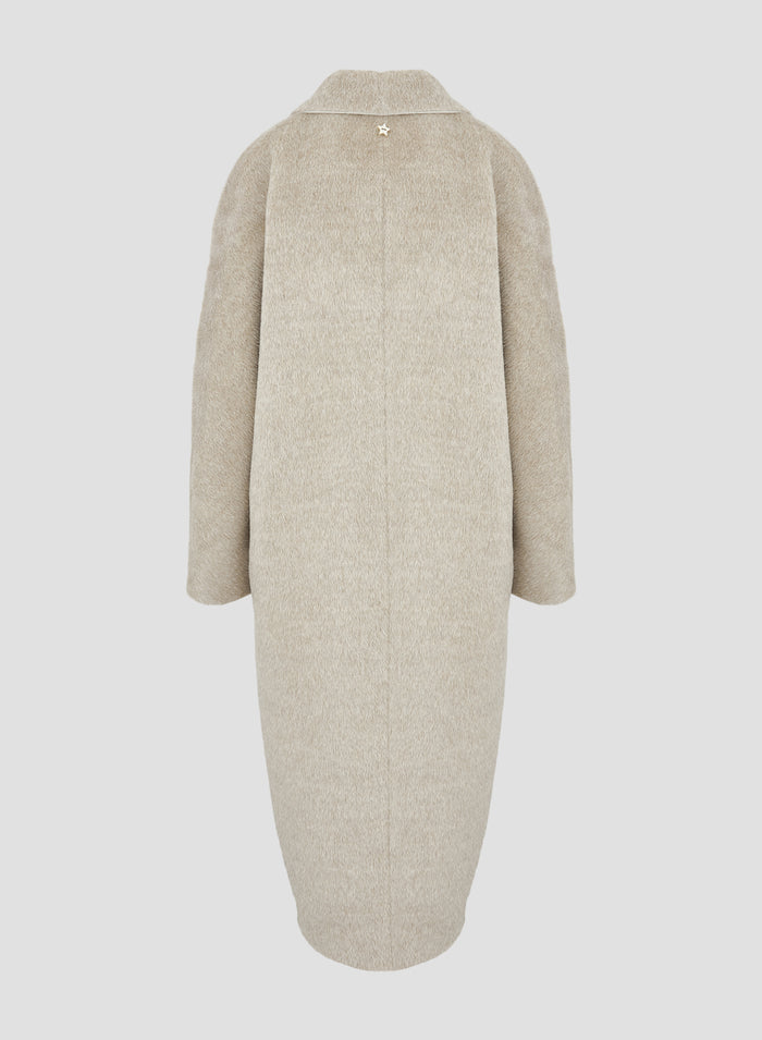 WOOL AND ALPACA LONG TEDDY COAT
