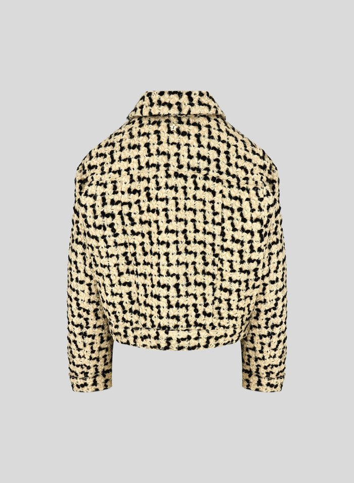 WOOL AND COTTON TEXUTURED CABAN