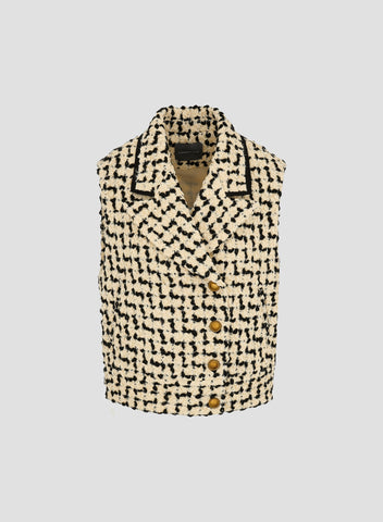 GILET IN ARMATURATO DI LANA E COTONE