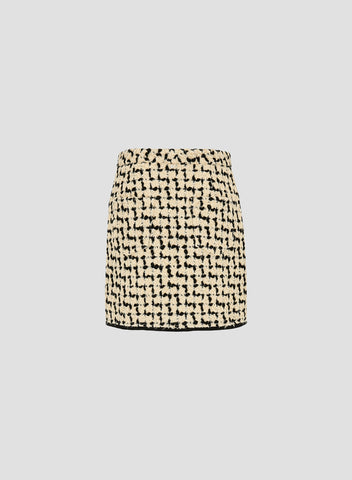WOOL AND COTTON TEXUTURED MINI SKIRT
