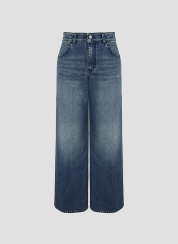 PANTALONI A GAMBA LARGA IN DENIM