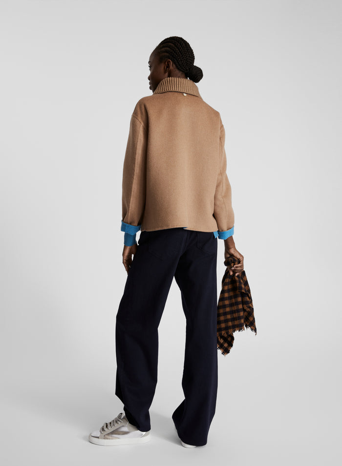 CAPPOTTO CORTO IN DOUBLE DI LANA E ANGORA