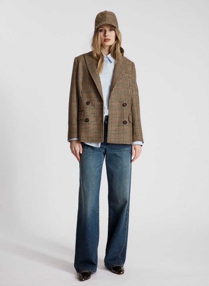 GIACCA IN PIED-DE-POULE DI LANA E CASHMERE