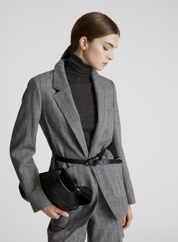 GIACCA IN MISTO LANA CON GESSATURA LUREX