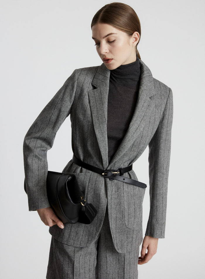 GIACCA IN MISTO LANA CON GESSATURA LUREX