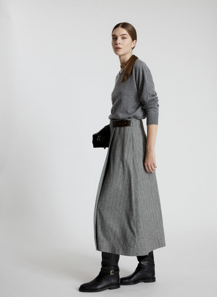 GONNA IN MISTO LANA CON GESSATURA LUREX
