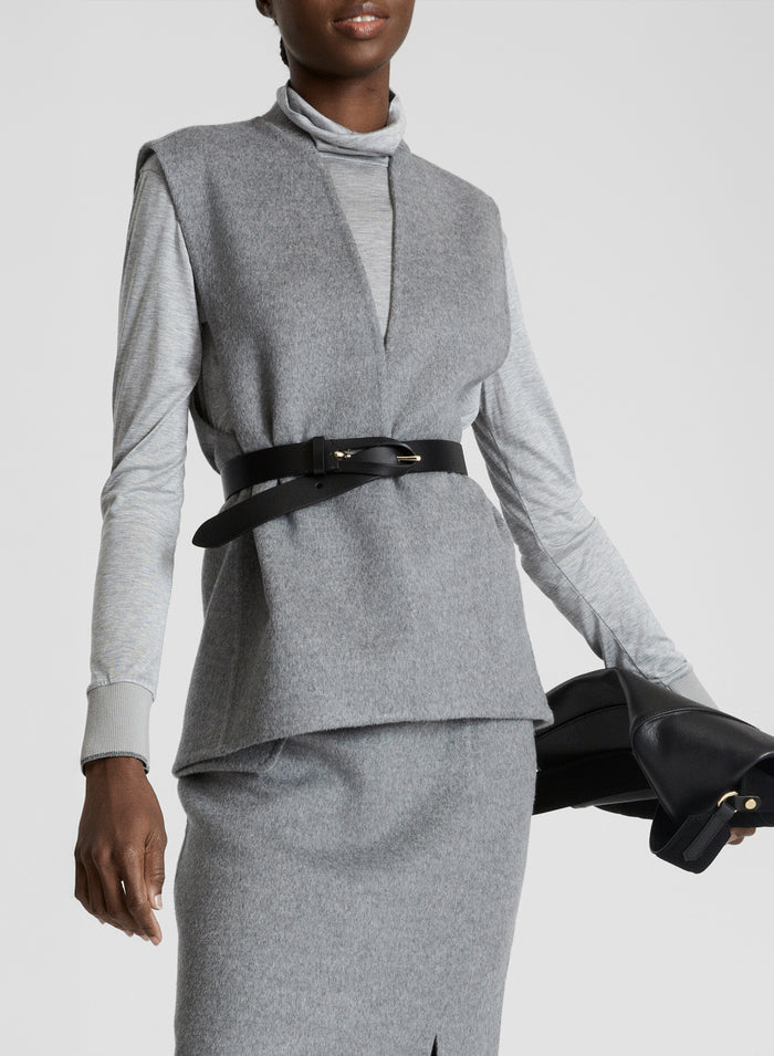 GILET IN DOUBLE DI LANA E ANGORA