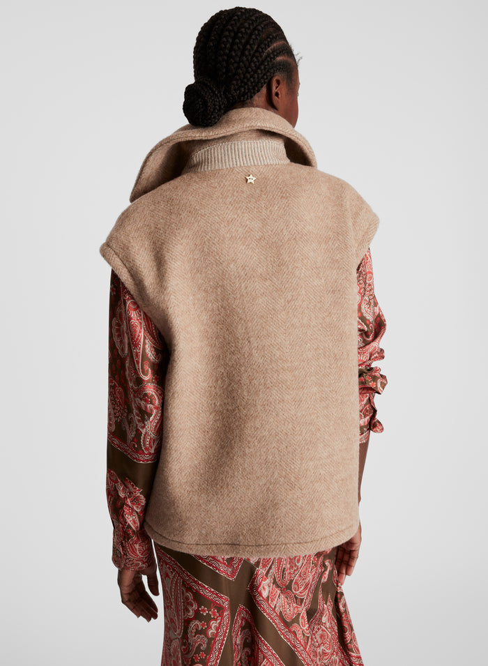 GILET IN RESCA DI LANA E ALPACA