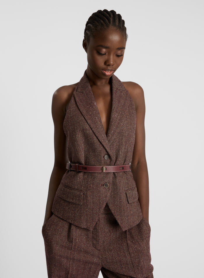 GILET IN RESCA DI LANA E SETA