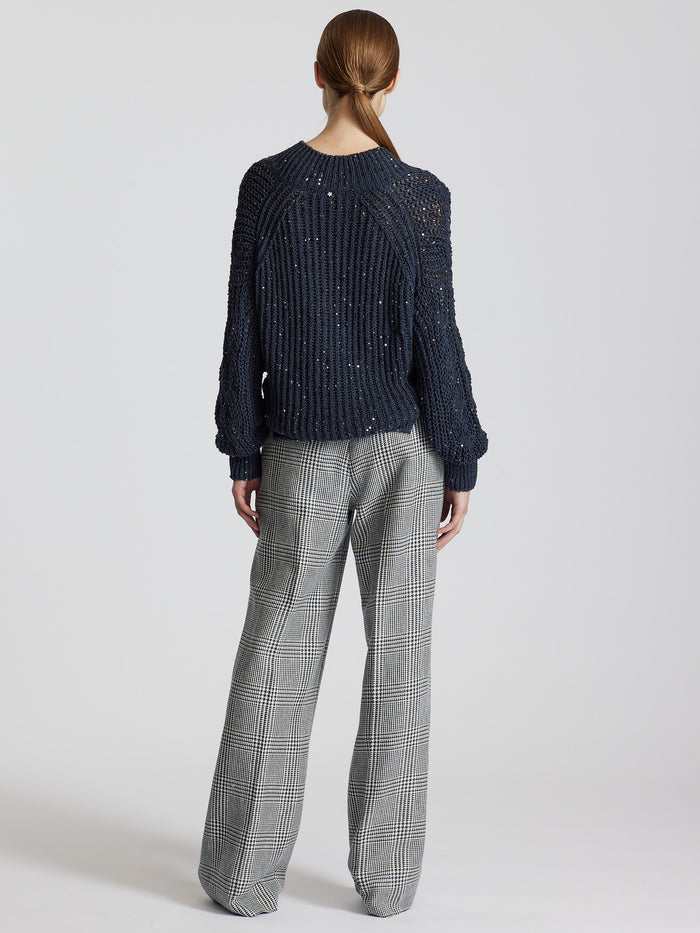 COTTON SWEATER WITH SEQUINS