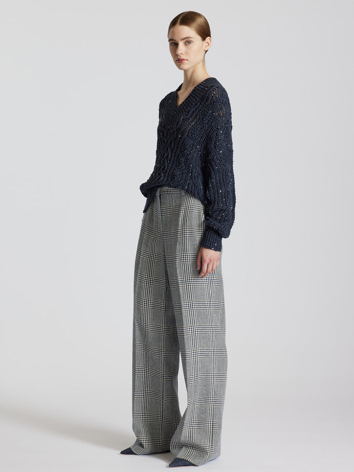 COTTON SWEATER WITH SEQUINS