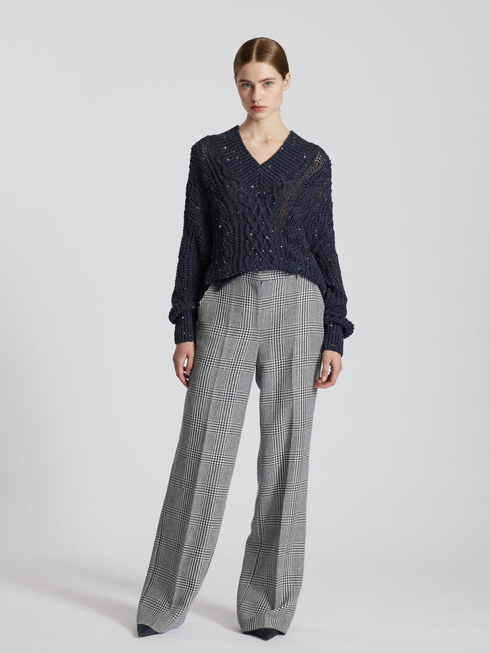 COTTON SWEATER WITH SEQUINS