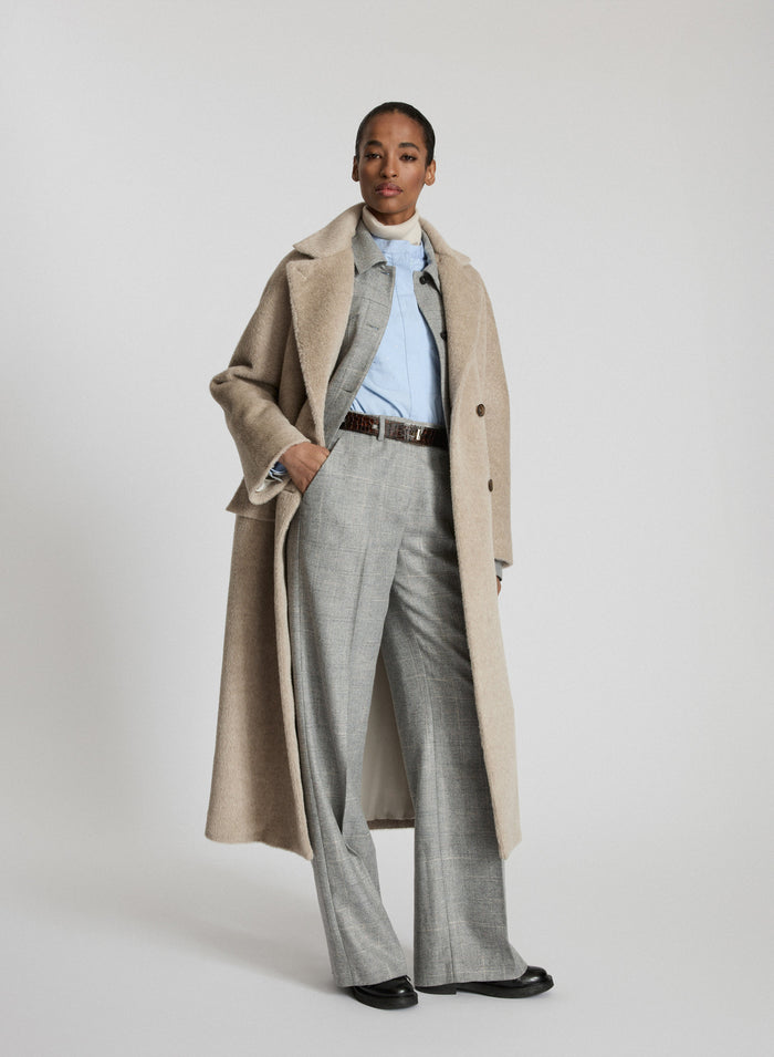 WOOL AND ALPACA LONG TEDDY COAT