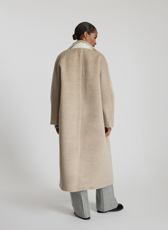 WOOL AND ALPACA LONG TEDDY COAT