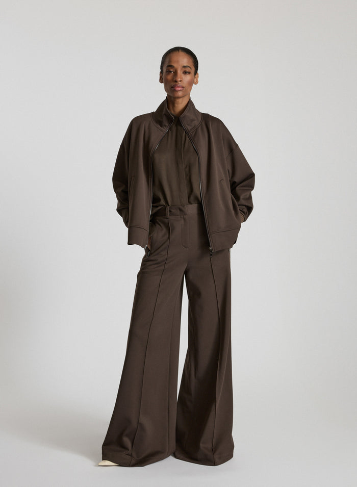 COTTON BLEND SWEATPANTS WITH METALLIC KNIT INSERT