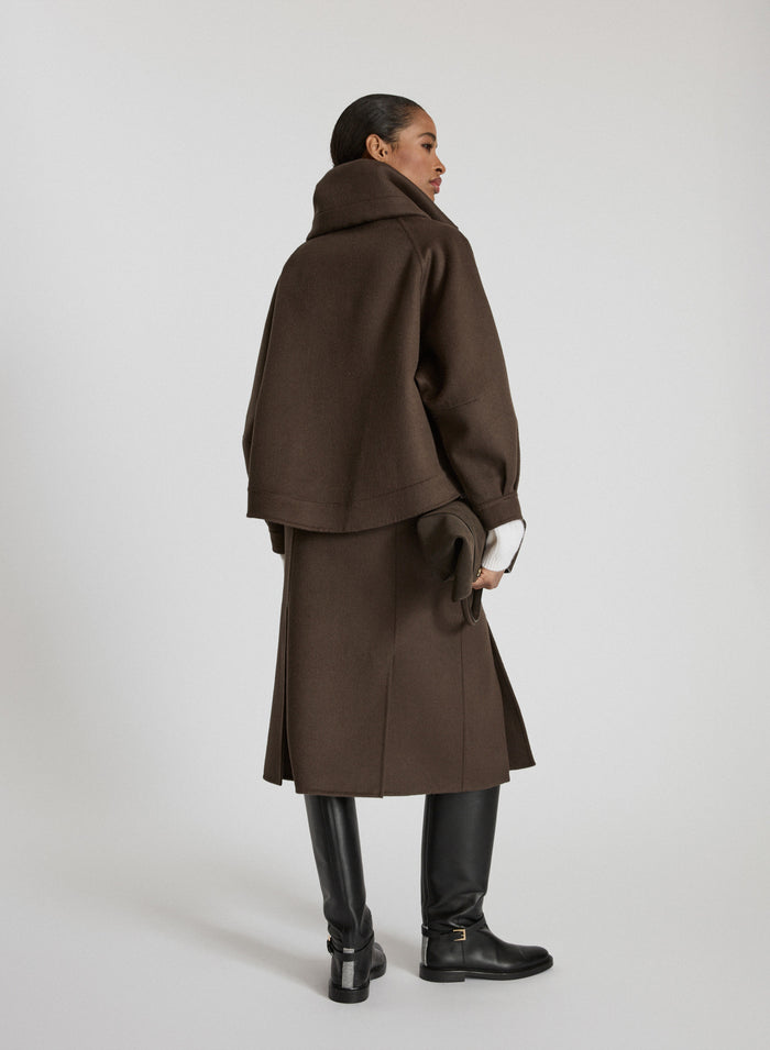 WOOL AND ANGORA DOUBLE SHORT COAT WITH TEDDY INSERT