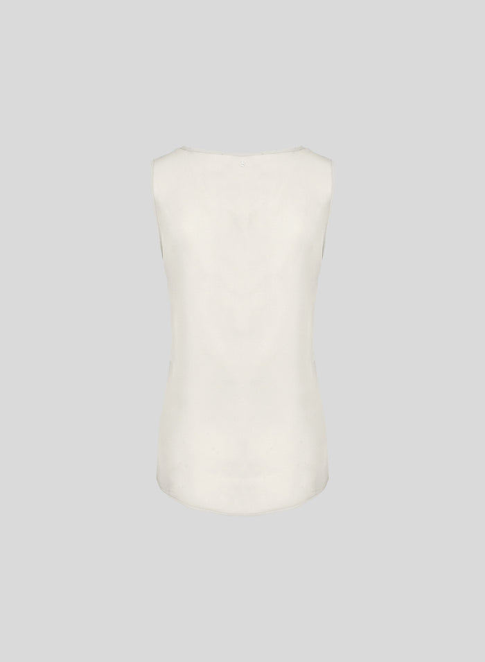 SILK TWILL SLEEVELESS TOP