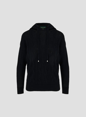 VANISE CABLE AND RIBBED KNIT HOODIE