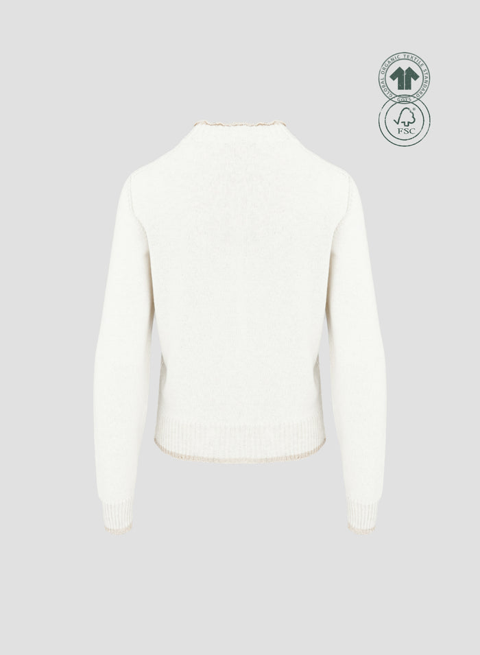 VANISE COTTON KNIT CARDIGAN WITH SEQUINS THREAD