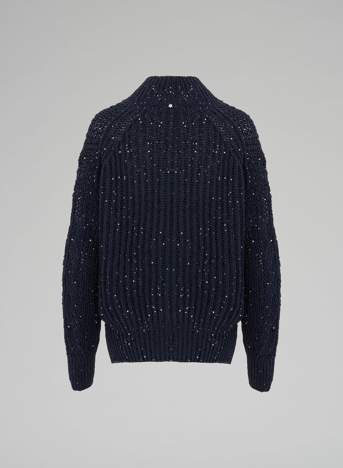 COTTON SWEATER WITH SEQUINS